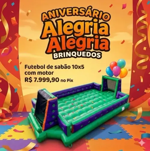 Futebol de sabão 10x5 com motor no dinheiro ou pix