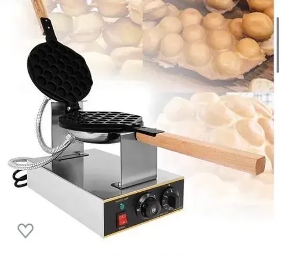 Vendo 2 Máquinas de Bubble Waffle, 1400w Elétrica Antiaderente, Aço Inoxidável