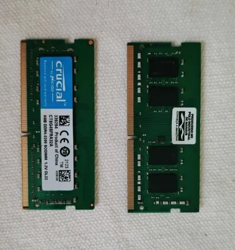Memória RAM DDR4 3200MHz p/ Notebook (Crucial 8GB / Vendo o Kit ou Separado)