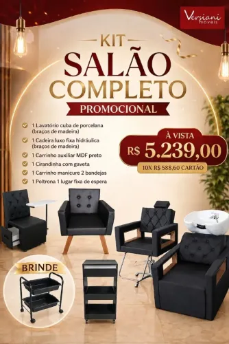 Kits Completos para o seu salão Móveis de Qualidade + brinde