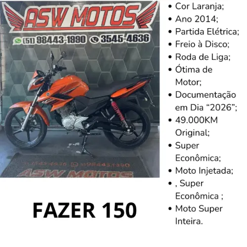 Fazer 150 Laranja Ano 2014