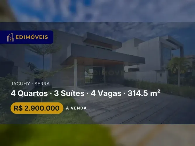 Jacuhy| Casa 4 quartos com design sofisticado e áreas verdes