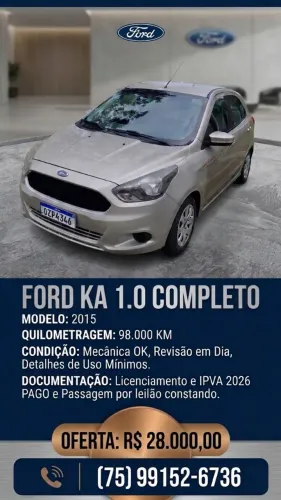 Ford KA 1.0 Se/se Plus Tivct Flex 5P 2015