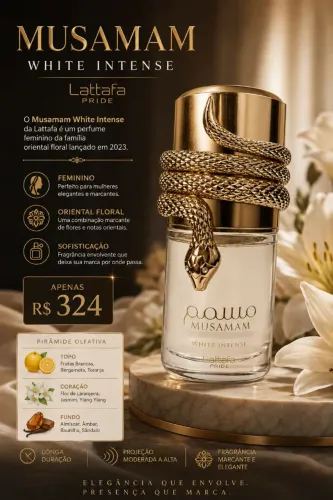 Perfume árabe usamam White Intense entrega grátis Curitiba e regiao