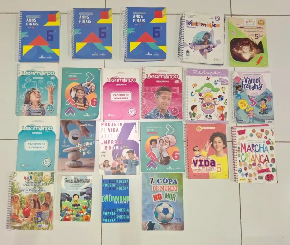 Kit com 20 Livros Escolares - 5º e 6º Ano - Usados