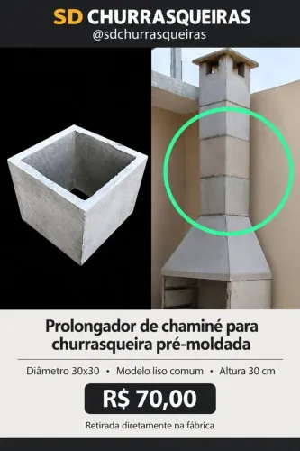 Prolongador - Churrasqueira pré moldada.
