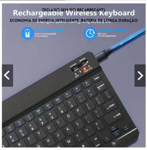 KIT Teclado + Mouse Via Bluetooth Compacto e Design Moderno