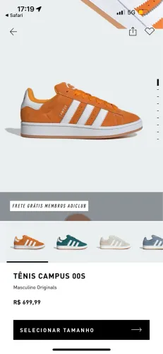 Tênis adidas campus laranja