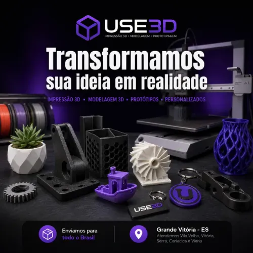 Impressão 3D Personalizada | Modelagem 3D | Protótipos | Peças Sob Medida | Use3D | Envio