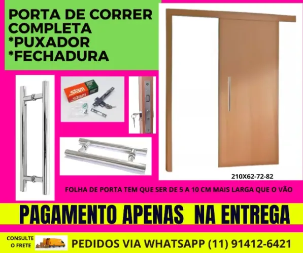 Portaa Suspensa de correr completa 2.10 por x 80 copc - consulte frete