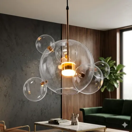 Lustre pendente design Italiano Bolhas/Globo