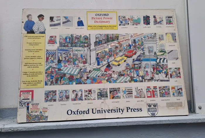 Quadro educativo de inglês oxford picture power dictionary para crianças