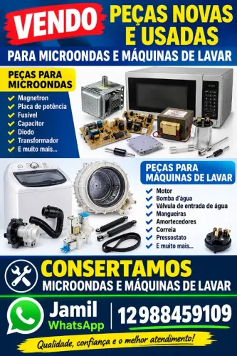 Vendo peças novas e usadas para microondas e máquinas de lavar