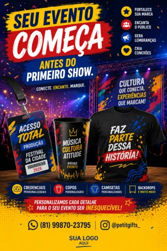 Produtos personalizados para eventos e shows