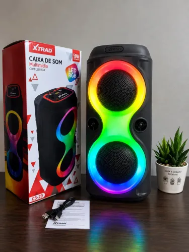 Caixa de Som Bluetooth Multimídia RGB Portátil