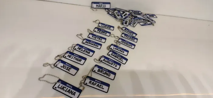 CHAVEIRO PLACA MERCOSUL COM SEU NOME