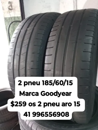 Pneus 185/60/15 marca Goodyear $259 os 2 pneu aro 15 roda muito ainda não é remold
