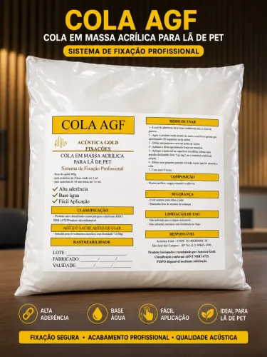 Cola para espuma acústica, placa acústica e revestimento acústico 