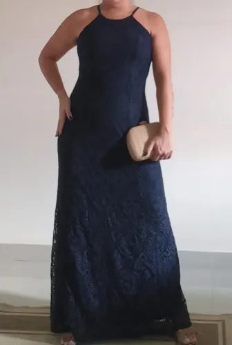 VESTIDO LONGO AZUL MARINHO