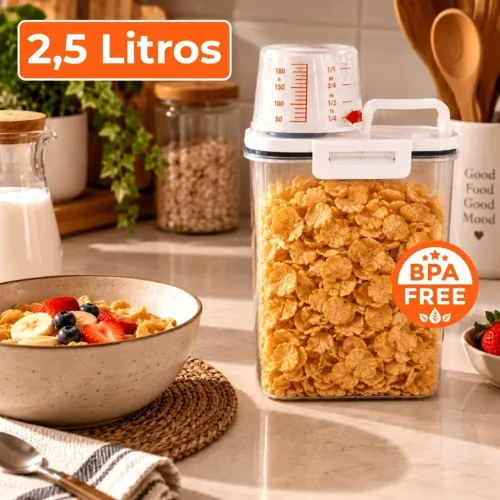Pote Hermético Grande 2,5L Porta Alimentos Multiuso cozinha