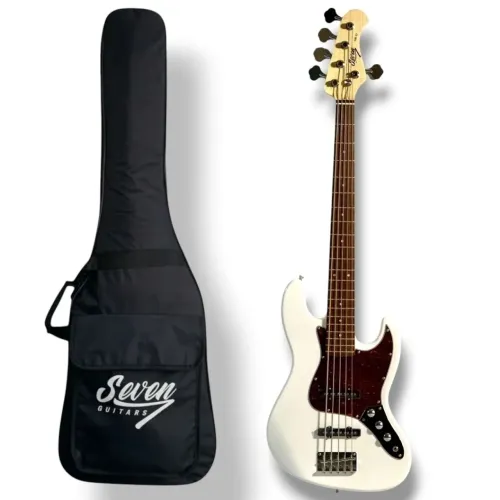 Contrabaixo J.bass Seven 5 Cordas Sjb-57 WH Com Bag