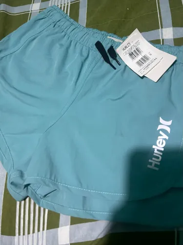 Shorts Hurley Azul Ciano Original - Com Cós Elástico (Excelente Estado)