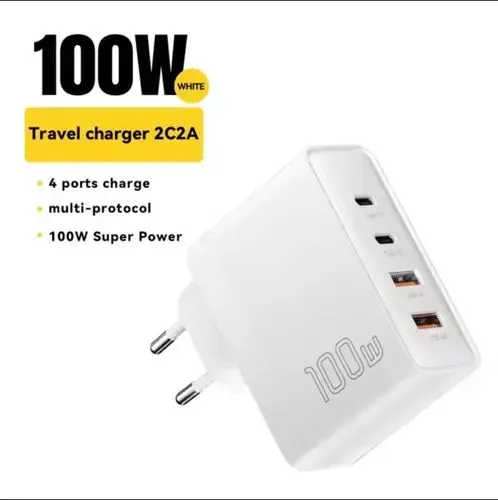 ESSAGER CARREGADOR 100W  4 PORTAS + 1 CABO 