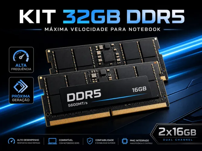 Troco Kit 32Gb DDR5 5600MHZ - Crucial Memória RAM DDR5