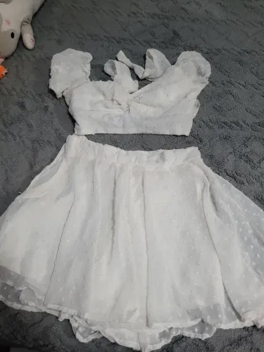 Conjunto Saia e Top Branco M