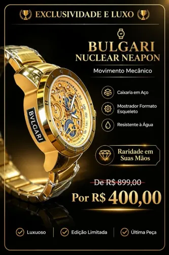 Relógio de Luxo Bvlgari Nuclearneapon ( LEIA O ANÚNCIO )