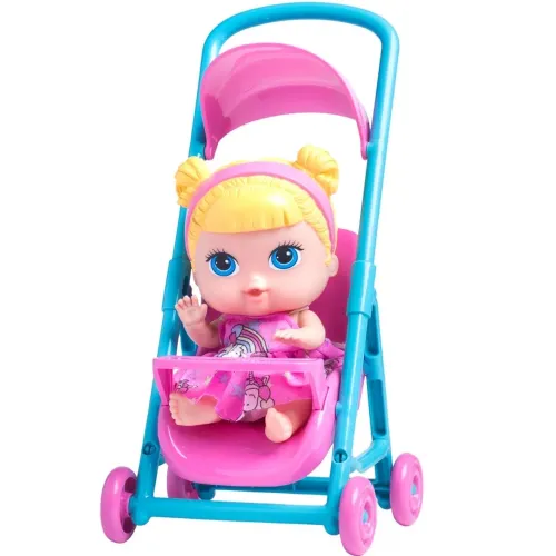 Boneca Com Carrinho De Passeio Baby's Collection - Super Toys