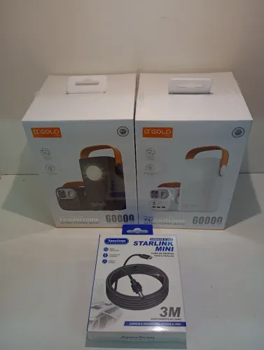 Power Bank 60.000mAh Alpha Gold Pro + Cabo Starlink Mini 3m