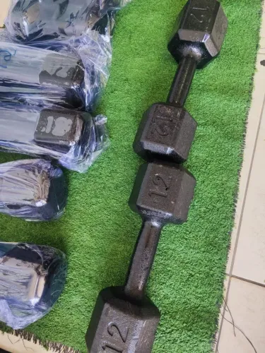 Halter sextavado pintado 12kg musculação em academia ou treino em casa