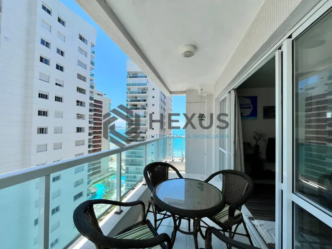 Apartamento com varanda vista mar e lazer na beira mar da Praia das Asturias, Guaruja
