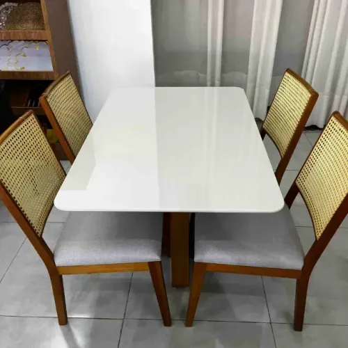 Mesa De Jantar Roma 4 Cadeiras Maciça
