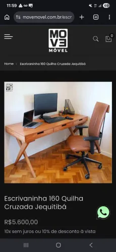 Escrivaninha Design Quilha Move Móveis