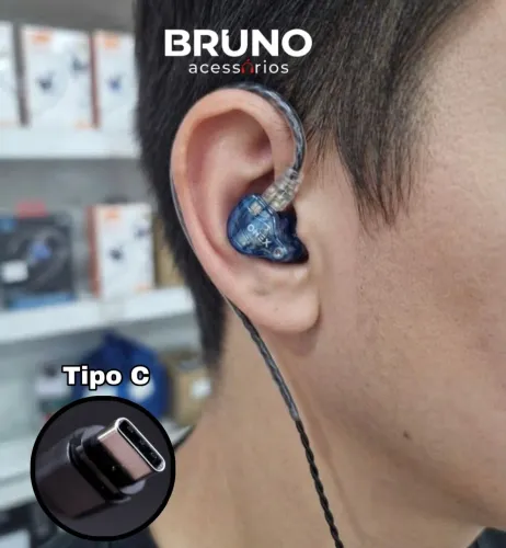 Fone de Ouvido Estéreo Hi-Fi Com Fio Onex Tipo C Novo