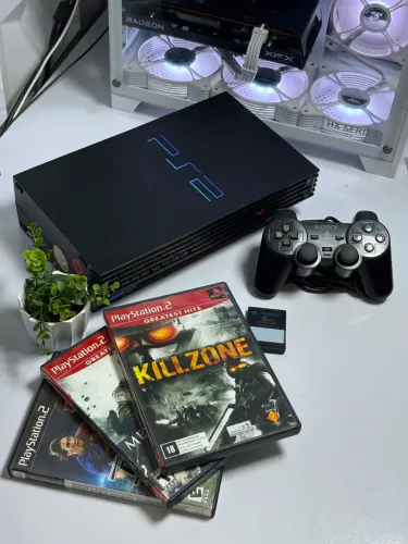 PS2 FAT C/ LACRE SONY + JOGOS ORIGINAIS!!