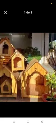 Casinha pet madeira cão porre médio