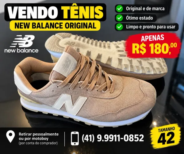 Tênis New Balance Original Masculino - Tamanho 42 - Ótimo Estado