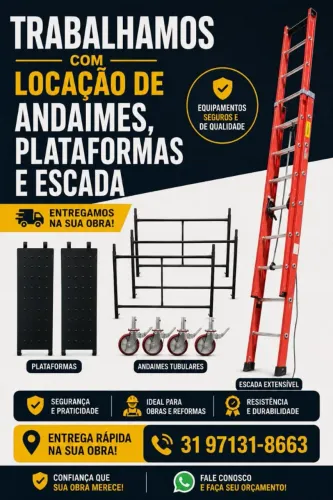 Locação de andaimes e escada