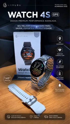Smartwatch Haylou Watch 4S Prata(Garantia)