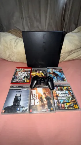Ps3 slim desbloqueado 6 jogos físicos