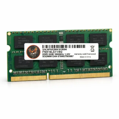 Memória Notebook FNX 8GB DDR3L 1600MHz 1.35V SODIMM 204 Pinos CL11 pode retirar no local e