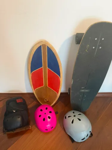 Kit Completo Carver Surfskate + Simulador de Surf + Capacetes + Proteções