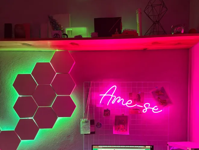 Placa Neon Ame-se