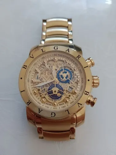 Relógio Bvlgari Skelton dourado Premium