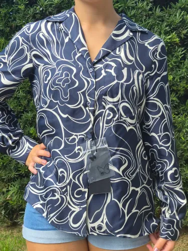 Camisa de botao Weekend Max Mara Azul e branca