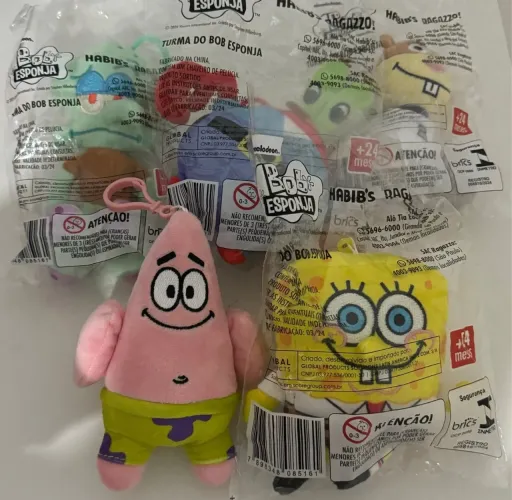 Bob Esponja Coleção Completa Habibs Pelúcias 2024 - coleção Rara