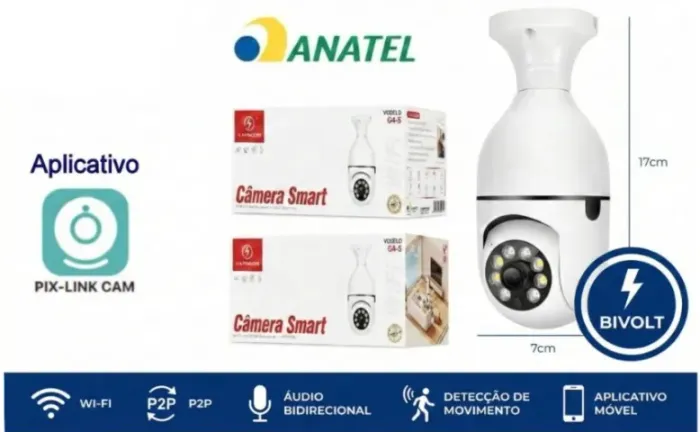 CAMERA LAMPADA 360 GRAUS SOQUETE E27